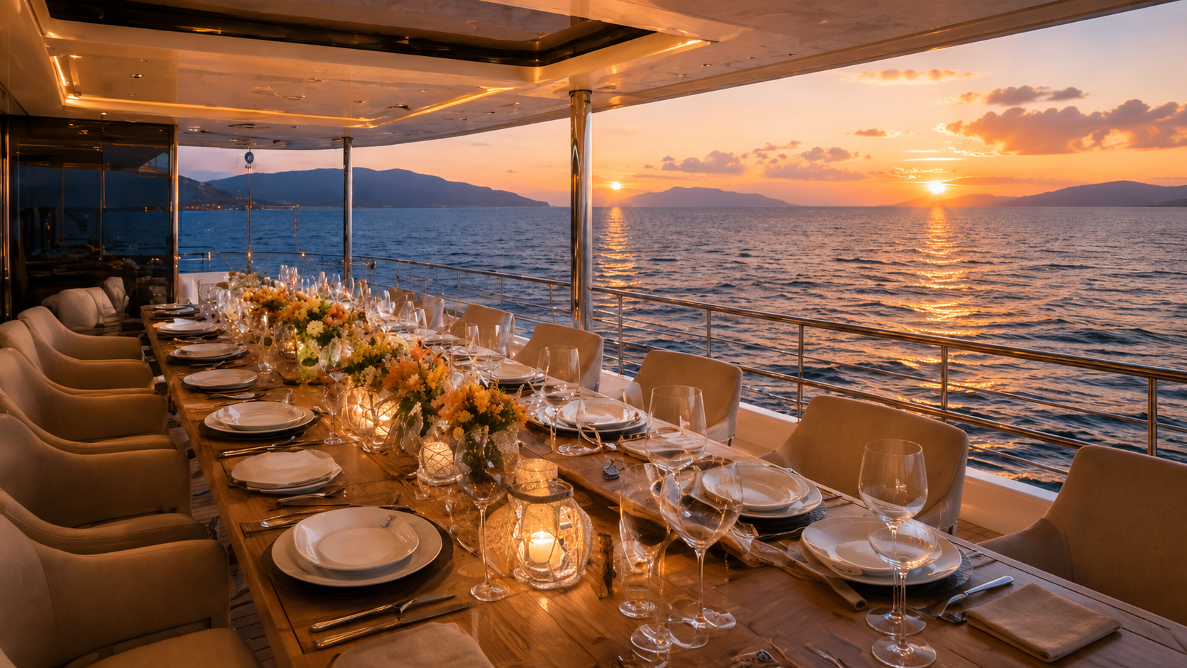 Luxury yacht deck